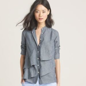J. Crew Chambray Pararuffle Shirt Size 4